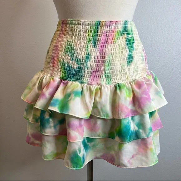 Amanda Uprichard Mariska Skirt in Laguna Tie Dye Small